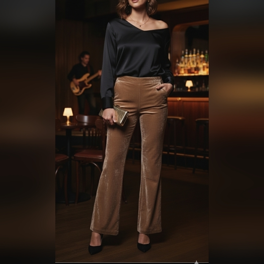 Ralph Lauren Black Label Velour Velvet Silk Blend Pants Size 4